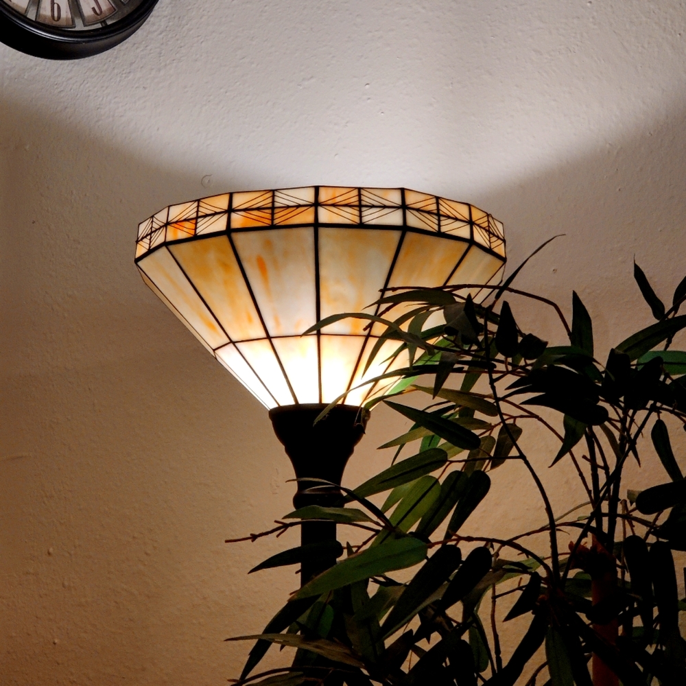 (2) Stained glass torchiere floor lamps!